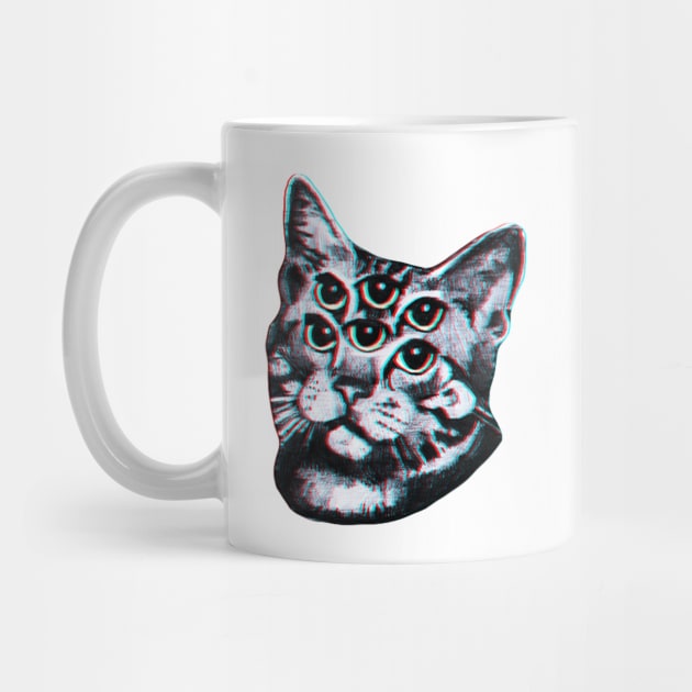 Psychedelic Cat (3D vintage effect) by TheDoggoShop